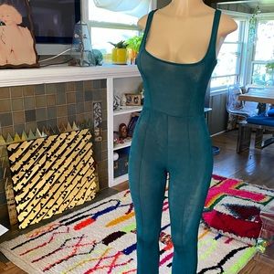 Shimmery forest green bodycon jumpsuit